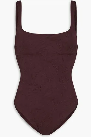 Loulou Studio Apollo stretch-jacquard swimsuit - Burgundy