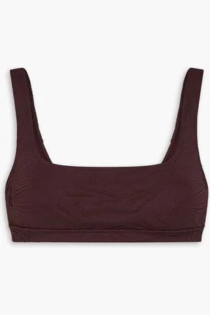 Loulou Studio Hephaistos stretch-jacquard bikini top - Burgundy