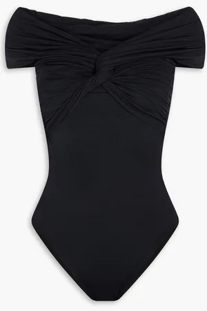 GENTRYPORTOFINO Twisted stretch-mesh swimsuit