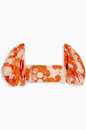 Etro Cropped floral-print stretch-cotton poplin top