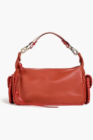Chloé Textured-leather shoulder bag - Red