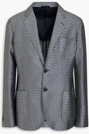 Giorgio Armani Gingham jacquard blazer - Blue
