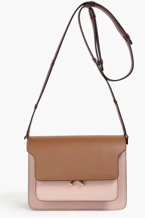 Marni Trunk color-block leather shoulder bag - Pink