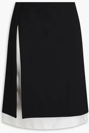 Peter Do Layered two-tone twill skirt