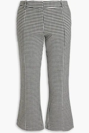 Marni Gingham wool-blend twill kick-flare pants
