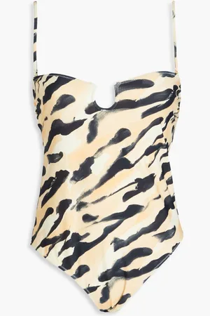 Nanushka Soline printed bandeau swimsuit - Orange