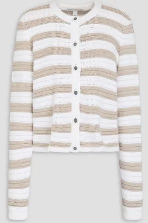 AUTUMN CASHMERE Striped cotton cardigan