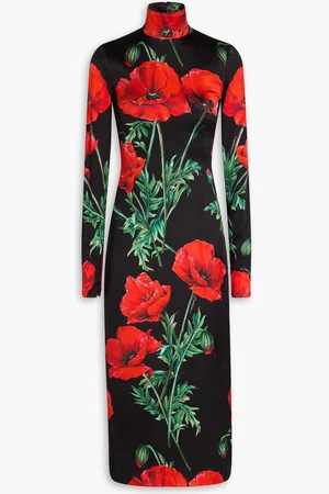 Dolce & Gabbana Floral-print satin midi dress