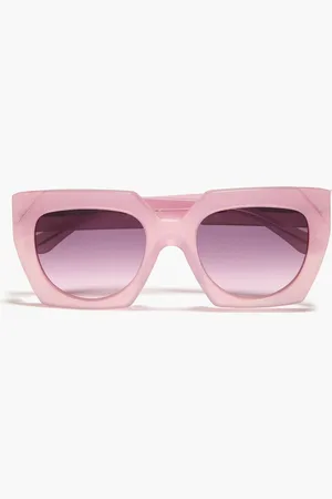 Ganni Square-frame acetate sunglasses - Purple