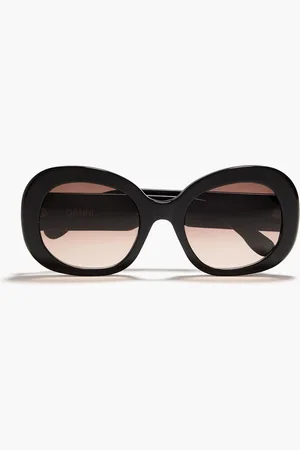 Ganni Round-frame acetate sunglasses