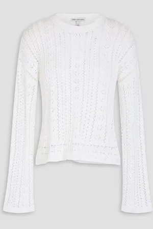 AUTUMN CASHMERE Pointelle-knit cotton sweater