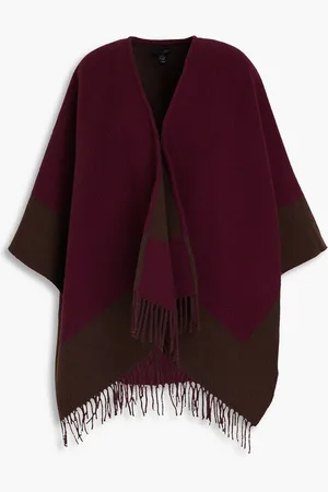 RAG&BONE Highlands reversible fringed wool-blend jacquard poncho