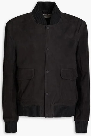 OFFICINE GENERALE Gregor suede bomber jacket - Gray