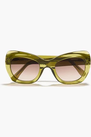 Ganni Butterfly-frame acetate sunglasses - Green