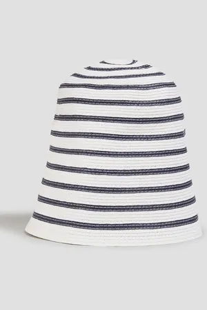 VIVETTA Striped faux raffia bucket hat