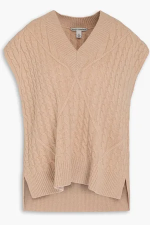 AUTUMN CASHMERE Cable-knit cashmere vest - Neutral