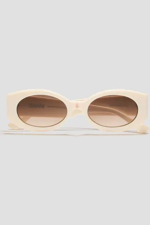 Ganni D-frame acetate sunglasses - White