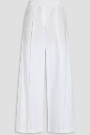 Brunello Cucinelli Cotton-poplin wide-leg pants - Blue