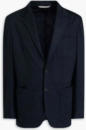 CANALI Prince of Wales checked jacquard blazer - Blue