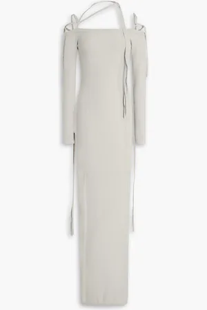 Jacquemus Arnsei cold-shoulder stretch-knit maxi dress - Gray