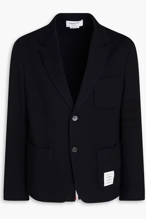 Thom Browne Striped cotton-jacquard blazer - Blue