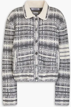 Thom Browne Checked jacquard-knit wool-blend bomber jacket