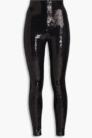 Alexander McQueen Sequined crepe leggings