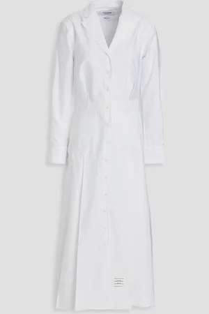Thom Browne Pleated cotton-poplin midi shirt dress