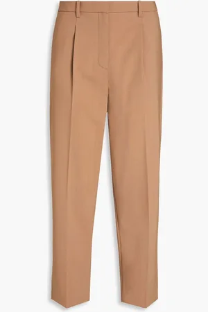 THEORY Cropped stretch-wool tapered pants - Brown