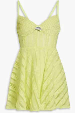 CHARO RUIZ IBIZA Limmey cutout stretch-lace mini dress - Green
