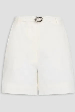 Nicholas Belted linen shorts - White