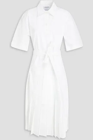 Thom Browne Pleated cotton-poplin midi shirt dress