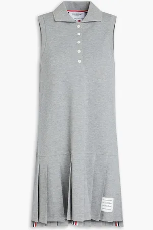Thom Browne Pleated cotton-piqué mini dress