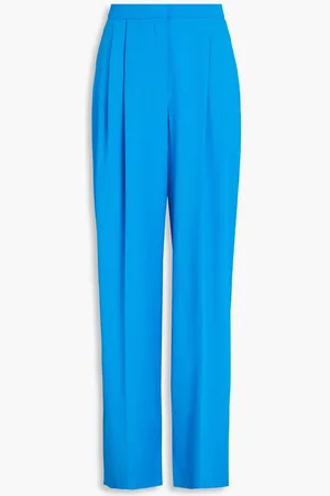 Alexander McQueen Wool-crepe wide-leg pants - Blue