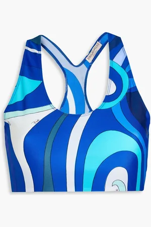 Puccini Printed stretch-jersey sports bra
