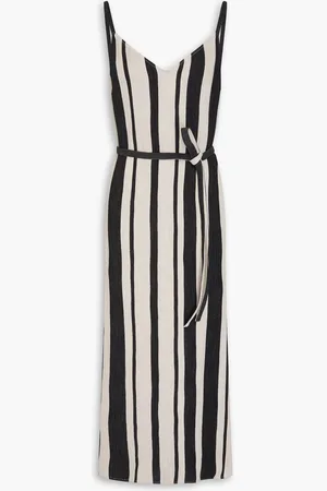 Joseph Dalou striped gauze midi dress - Neutral