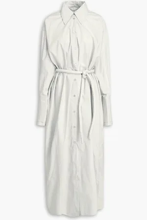 Rohe Belted cotton-poplin midi shirt dress - Green
