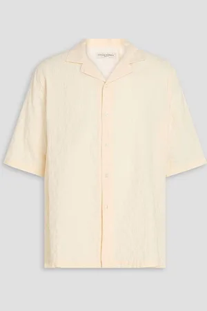 OFFICINE GENERALE Eren cotton-blend seersucker shirt - White