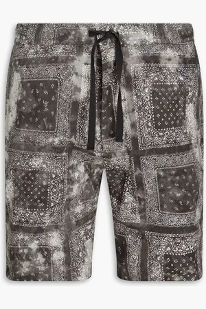 OFFICINE GENERALE Phil printed Lyocell shorts - Gray