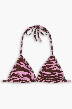 The Attico Zebra-print triangle bikini