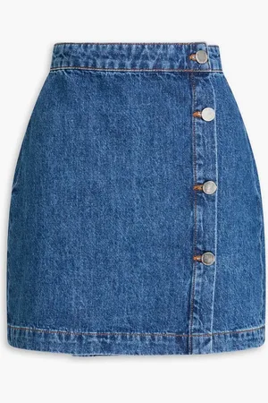 Derek Lam Nova denim mini wrap skirt - Blue
