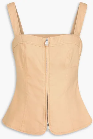 Simkhai Nour linen-blend bustier top - Neutral