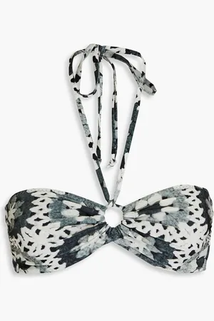 Norma Kamali Jason convertible printed bandeau bikini top