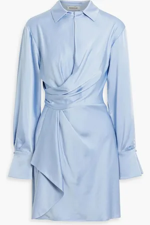 Simkhai Talit draped satin-crepe mini dress - Blue