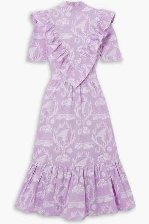 SINDISO KHUMALO Celie printed cotton midi dress - Purple