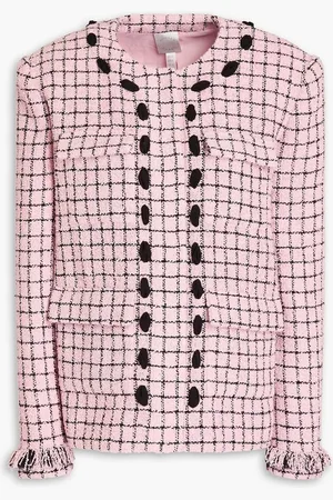 HUISHAN ZHANG Checked bouclé-tweed jacket - Pink