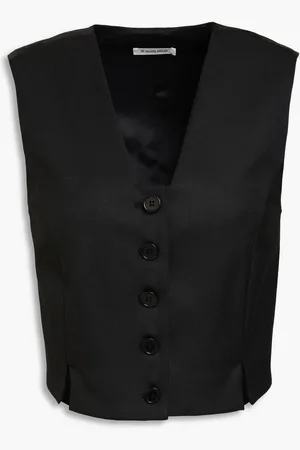 By Malene Birger Bettas cropped satin-paneled twill vest