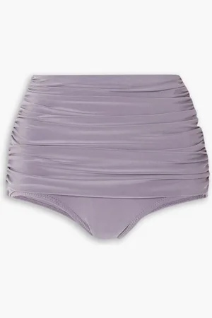Norma Kamali Bill ruched bikini briefs - Purple