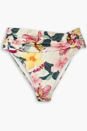 PATBO Hibiscus floral-print bikini briefs - Yellow