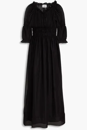 Claudie Pierlot Ruffled modal and silk-blend midi dress